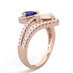 Lab Sapphire Diamond Dazzler 14K Rose Gold ring R3000