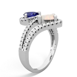 Lab Sapphire Diamond Dazzler 14K White Gold ring R3000