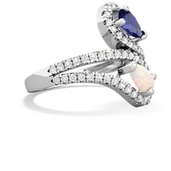 Lab Sapphire Diamond Dazzler 14K White Gold ring R3000