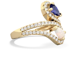 Lab Sapphire Diamond Dazzler 14K Yellow Gold ring R3000