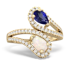 Lab Sapphire Diamond Dazzler 14K Yellow Gold ring R3000