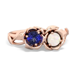 Lab Sapphire Rose Garden 14K Rose Gold ring R5510