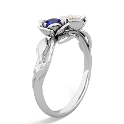 Lab Sapphire Rose Garden 14K White Gold ring R5510