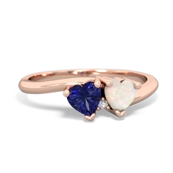 Lab Sapphire Sweethearts 14K Rose Gold ring R5260