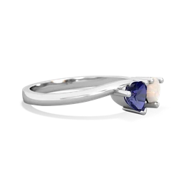 Lab Sapphire Sweethearts 14K White Gold ring R5260