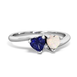 Lab Sapphire Sweethearts 14K White Gold ring R5260