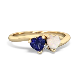 Lab Sapphire Sweethearts 14K Yellow Gold ring R5260