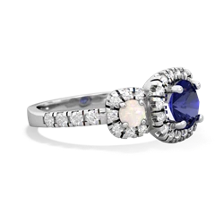 Lab Sapphire Regal Halo 14K White Gold ring R5350