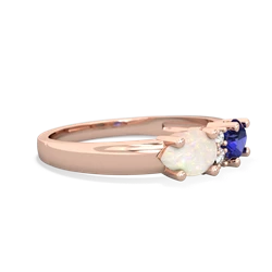 Lab Sapphire Pear Bowtie 14K Rose Gold ring R0865