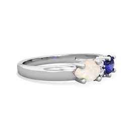 Lab Sapphire Pear Bowtie 14K White Gold ring R0865