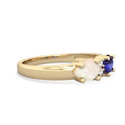 Lab Sapphire Pear Bowtie 14K Yellow Gold ring R0865