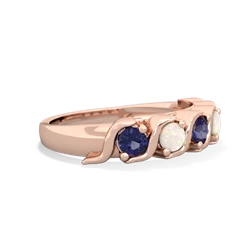 Lab Sapphire Anniversary Band 14K Rose Gold ring R2089