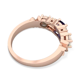 Lab Sapphire Hugs And Kisses 14K Rose Gold ring R5016