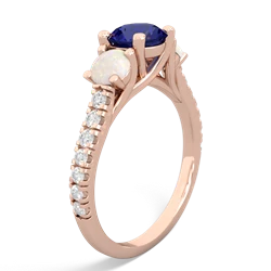 Lab Sapphire Pave Trellis 14K Rose Gold ring R5500