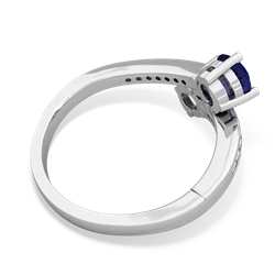 Lab Sapphire Channel Set Two Stone 14K White Gold ring R5303