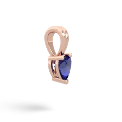 Lab Sapphire 5Mm Heart Solitaire 14K Rose Gold pendant P1861