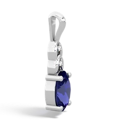 Lab Sapphire Links 14K White Gold pendant P4032