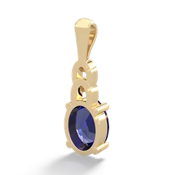 Lab Sapphire Links 14K Yellow Gold pendant P4032