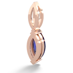 Lab Sapphire Marquise Drop 14K Rose Gold pendant P5333