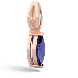 Lab Sapphire Marquise Drop 14K Rose Gold pendant P5333