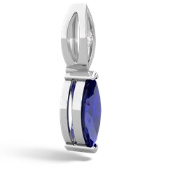 Lab Sapphire Marquise Drop 14K White Gold pendant P5333