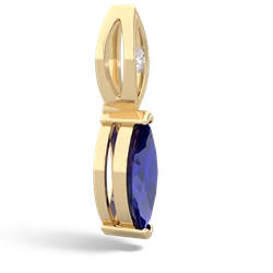 Lab Sapphire Marquise Drop 14K Yellow Gold pendant P5333