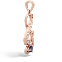 Lab Sapphire G-Clef Music 14K Rose Gold pendant P5830