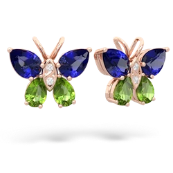 Lab Sapphire Butterfly 14K Rose Gold earrings E2215
