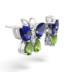 Lab Sapphire Butterfly 14K White Gold earrings E2215