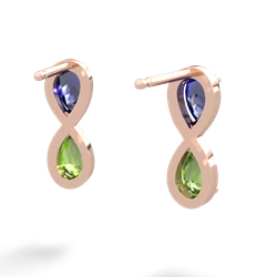 Lab Sapphire Infinity 14K Rose Gold earrings E5050