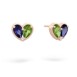 Lab Sapphire 'Our Heart' 14K Rose Gold earrings E5072