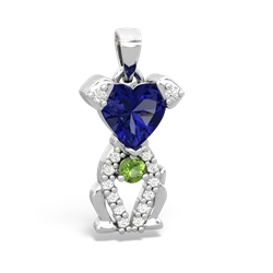 Lab Sapphire Puppy Love 14K White Gold pendant P5800