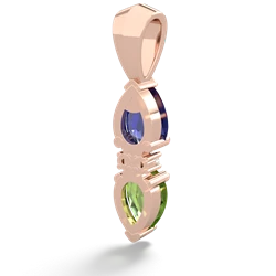 Lab Sapphire Bowtie Drop 14K Rose Gold pendant P0865