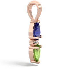 Lab Sapphire Bowtie Drop 14K Rose Gold pendant P0865