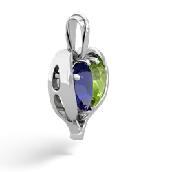 Lab Sapphire Two Become One 14K White Gold pendant P5330