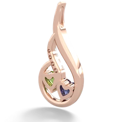 Lab Sapphire Keepsake Curves 14K Rose Gold pendant P5450