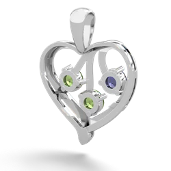 Lab Sapphire Glowing Heart 14K White Gold pendant P2233