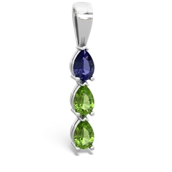 Lab Sapphire Dew Drops 14K White Gold pendant P2251