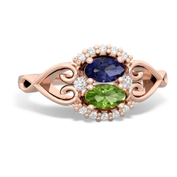 Lab Sapphire Love Nest 14K Rose Gold ring R5860