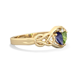 Lab Sapphire Celtic Love Knot 14K Yellow Gold ring R5420