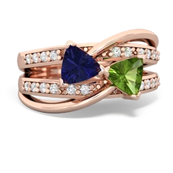 Lab Sapphire Bowtie 14K Rose Gold ring R2360