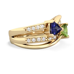 Lab Sapphire Bowtie 14K Yellow Gold ring R2360