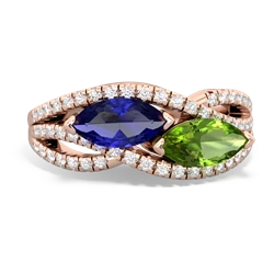 Lab Sapphire Diamond Rivers 14K Rose Gold ring R3070