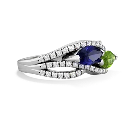 Lab Sapphire Diamond Rivers 14K White Gold ring R3070