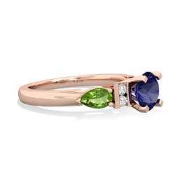 Lab Sapphire 6Mm Round Eternal Embrace Engagement 14K Rose Gold ring R2005