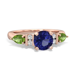 Lab Sapphire 6Mm Round Eternal Embrace Engagement 14K Rose Gold ring R2005