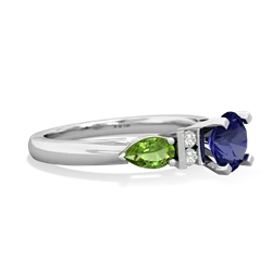 Lab Sapphire 6Mm Round Eternal Embrace Engagement 14K White Gold ring R2005