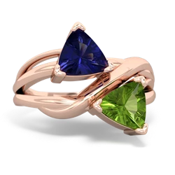 Lab Sapphire Split Band Swirl 14K Rose Gold ring R2341