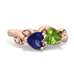 Lab Sapphire Floral Elegance 14K Rose Gold ring R5790