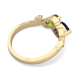 Lab Sapphire Floral Elegance 14K Yellow Gold ring R5790